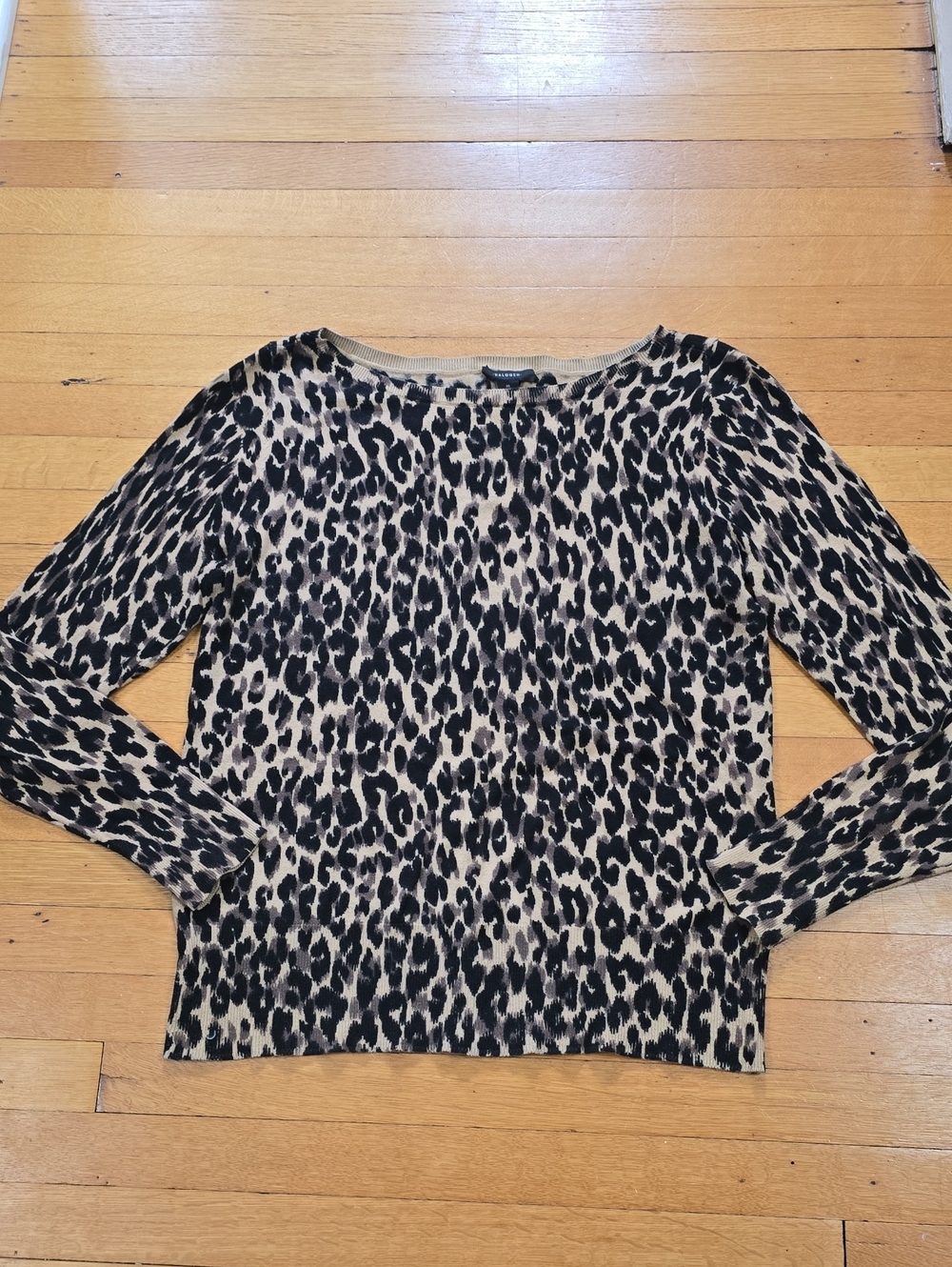 Halogen, Leopard Print Boatneck Sweater, Tan/Camel, Taupe, & Black EUC Women's M